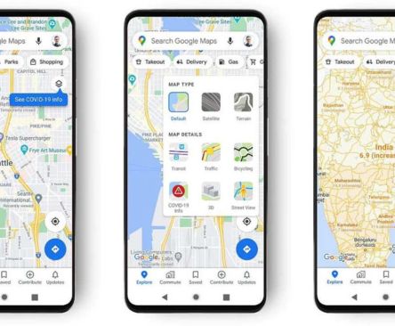 Mobile phones displaying ETA map of flight time and virtual assistant software made by a RBCH AI software developer.