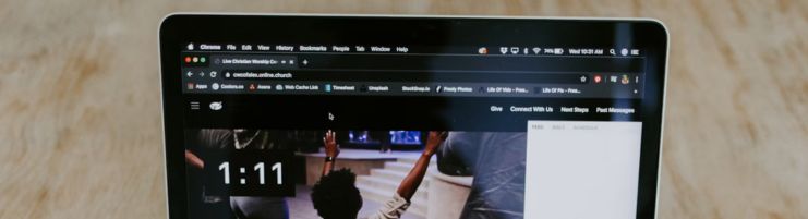 Laptop screen displaying list of Devops consulting services by RBCH Developers.
