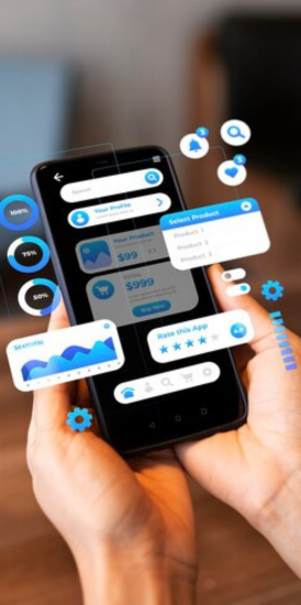 Mobile phones displaying facial recognition software from camera made by a RBCH AI software developer.