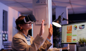 Laptop used for augmented and virtual reality doctor game because of AR/VR software development by RBCH developers.