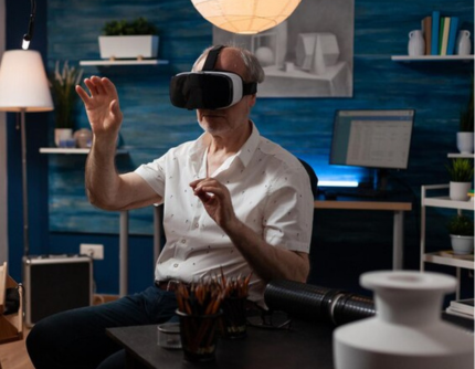 Tablet using mix reality app by AR VR development companies